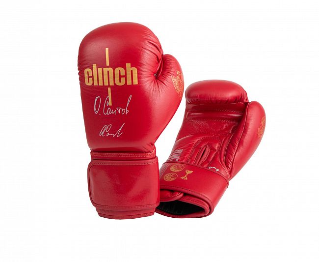 Перчатки боксерские Clinch Olimp Premium Олег Саитов красные фото 2