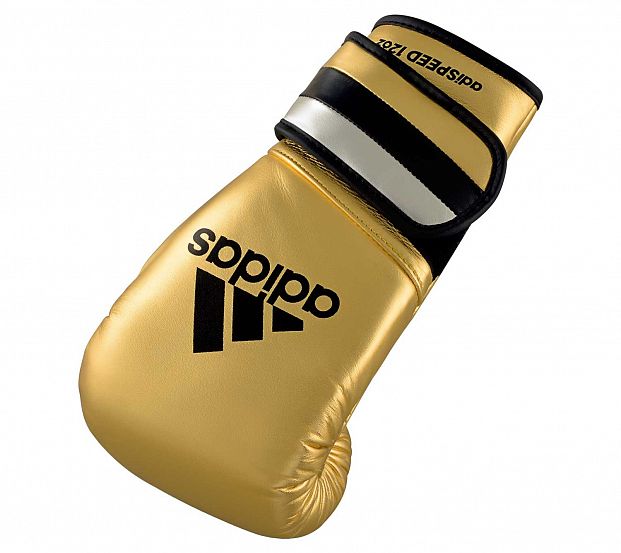 Перчатки боксерские AdiSpeed Metallic золото-серебристо-черные фото 11