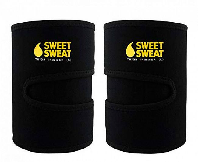 Термопояс набедренный Sweet Sweat Thigh Trimmers черно-желтый фото 2
