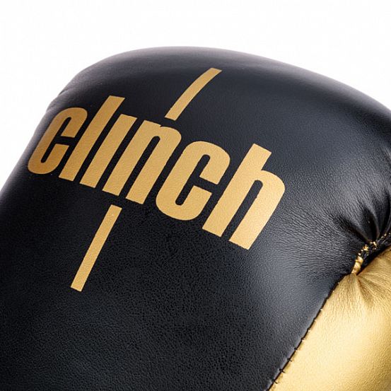 Перчатки боксерские Clinch Aero черно-золотые фото 8