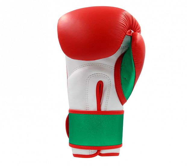 Перчатки боксерские Speed Pro красно-бело-зеленые фото 5
