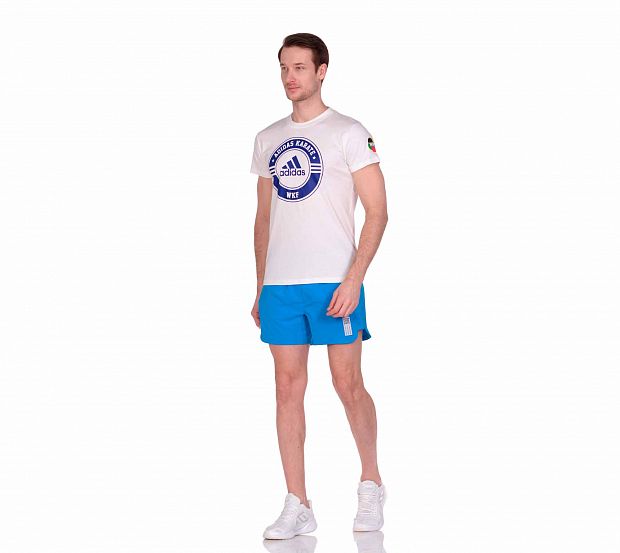 Футболка Combat Sport T-Shirt Karate WKF бело-синяя фото 4