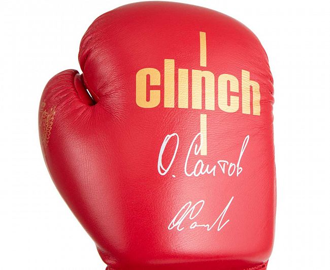 Перчатки боксерские Clinch Olimp Premium Олег Саитов красные фото 8