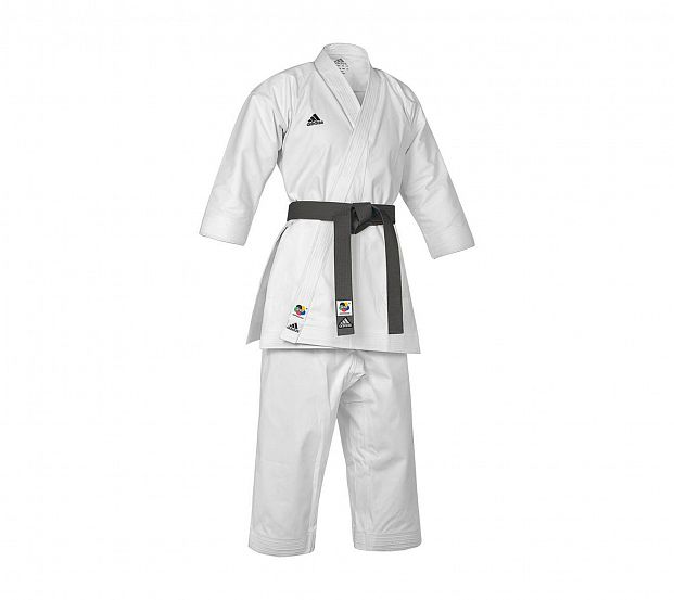 Кимоно для карате Shori Karate Uniform Kata WKF белое с черным логотипом фото 12
