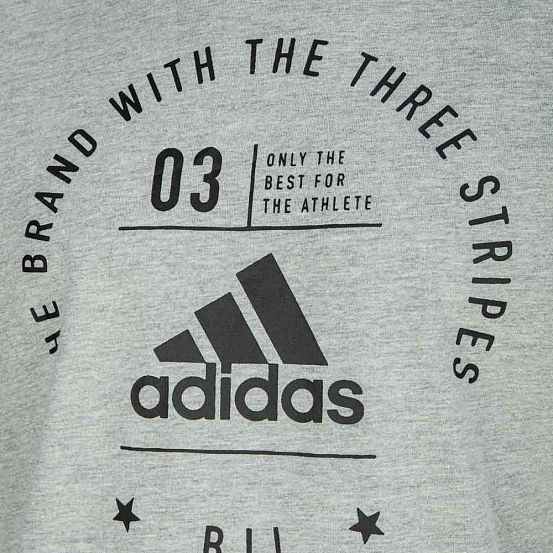 Футболка The Brand With The Three Stripes T-Shirt BJJ серо-черная фото 2