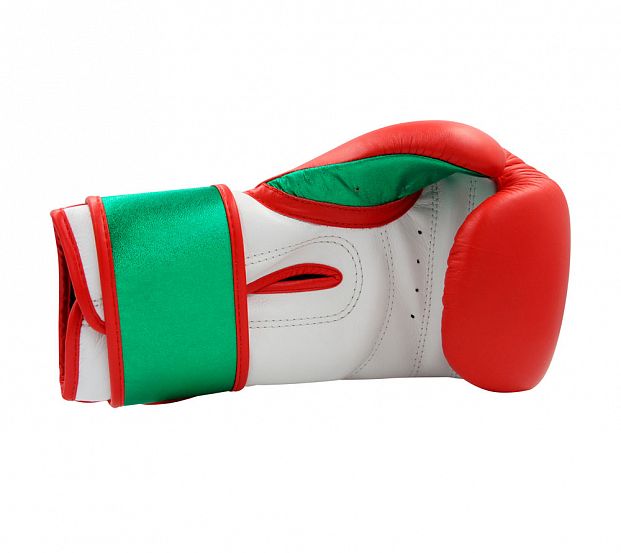 Перчатки боксерские Speed Pro красно-бело-зеленые фото 8