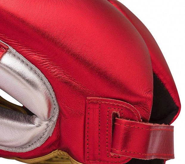 Шлем боксерский AdiStar Pro Metallic Headgear красно-серебристо-золотой фото 7