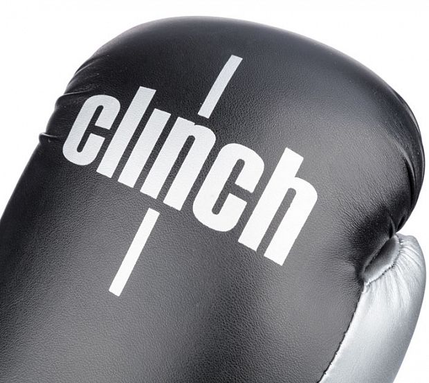 Перчатки боксерские Clinch Aero черно-серебристые фото 10