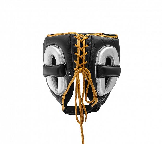 Шлем боксерский AdiStar Pro Metallic Headgear черно-серебристо-золотой фото 3