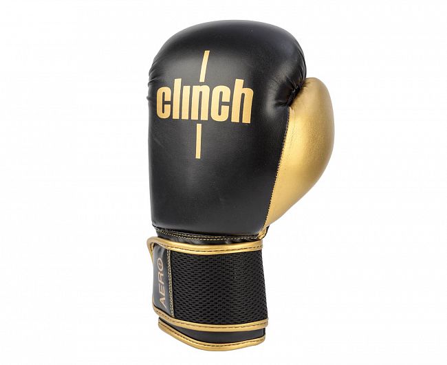 Перчатки боксерские Clinch Aero 2.0 черно-золотые фото 3