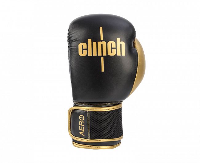 Перчатки боксерские Clinch Aero 2.0 черно-золотые фото 2