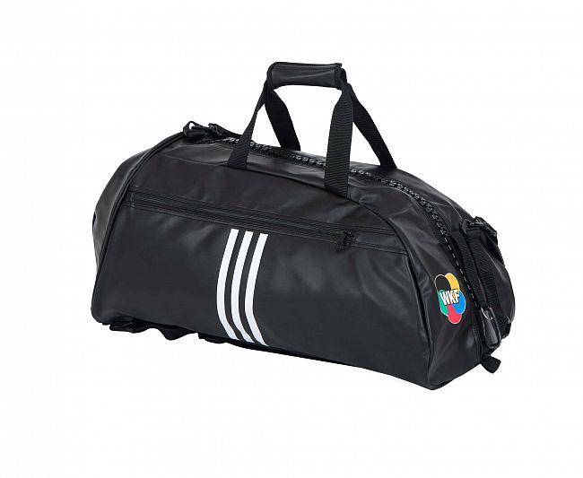 Сумка-рюкзак Training 2 in 1 PU Bag Karate WKF L черно-белая фото 3