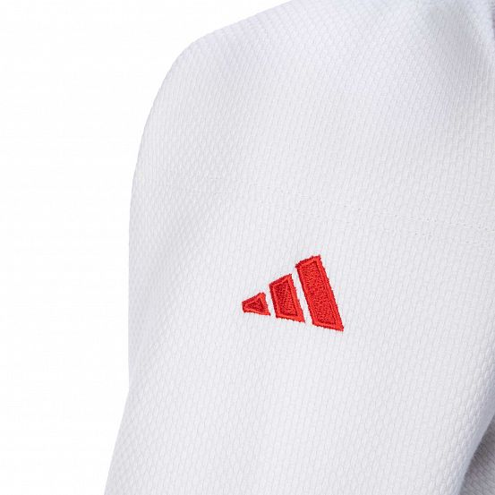 Кимоно для дзюдо Champion III IJF Slim Fit Red Logo белое с красным логотипом фото 5