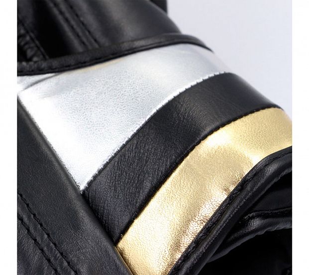 Перчатки боксерские AdiSpeed черно-золото-серебристые фото 17