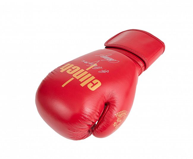 Перчатки боксерские Clinch Olimp Premium Александр Лебзяк красные фото 6