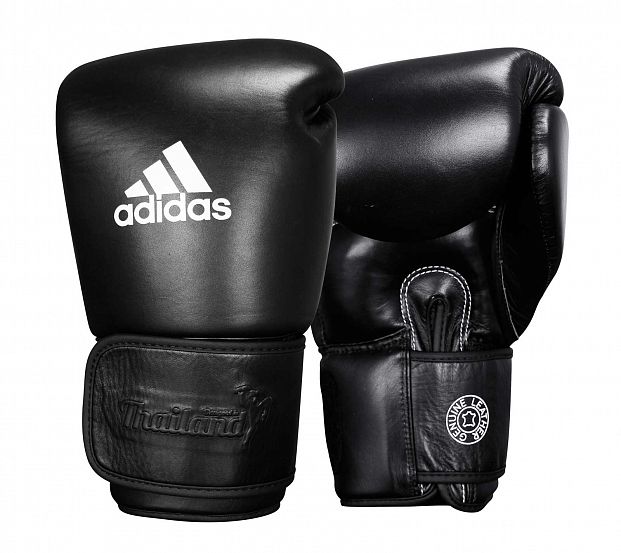 Перчатки боксерские Muay Thai Gloves 300 черно-белые фото 10