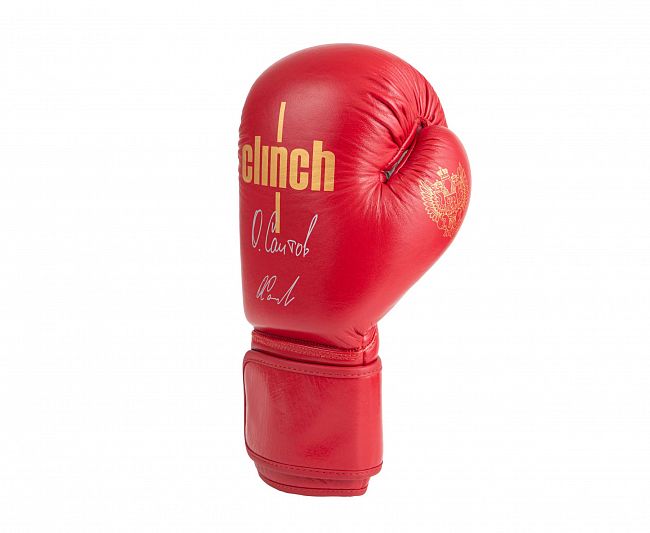 Перчатки боксерские Clinch Olimp Premium Олег Саитов красные фото 4