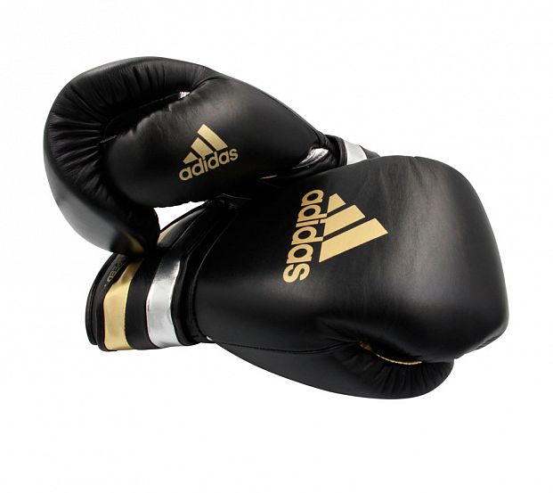 Перчатки боксерские AdiSpeed черно-золото-серебристые фото 12