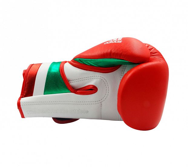 Перчатки боксерские AdiSpeed красно-бело-зеленые фото 8