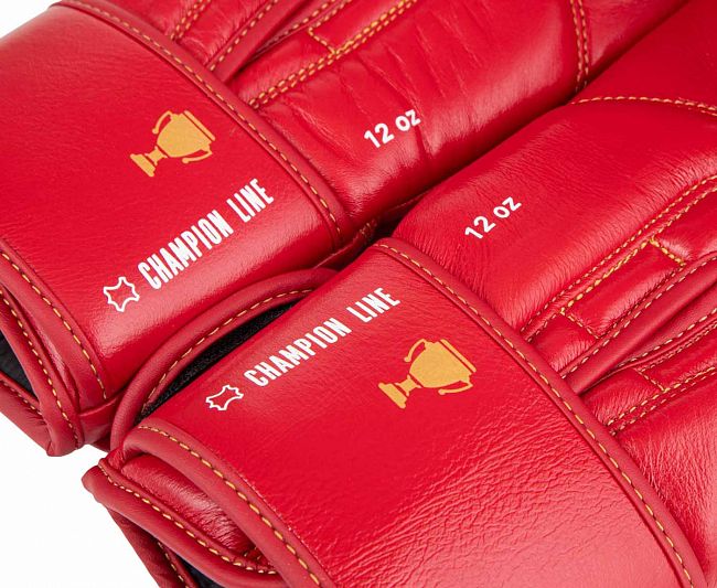 Перчатки боксерские Clinch Olimp Premium Champion Line красные фото 8