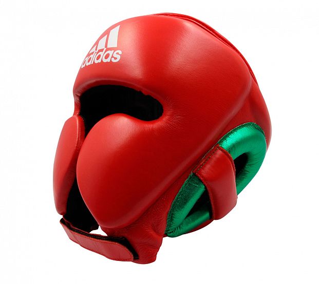 Шлем боксерский AdiStar Pro Headgear красно-зеленый фото 4