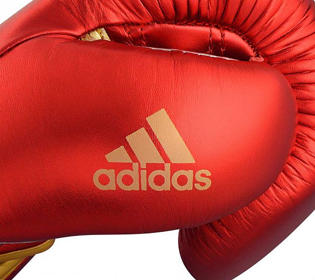 Перчатки боксерские AdiSpeed Metallic красно-золото-серебристые фото 15