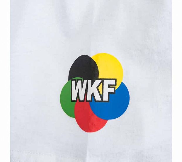 Футболка Combat Sport T-Shirt Karate WKF бело-синяя фото 3