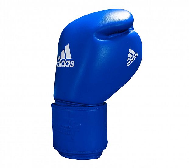 Перчатки боксерские Muay Thai Gloves 300 сине-белые фото 3