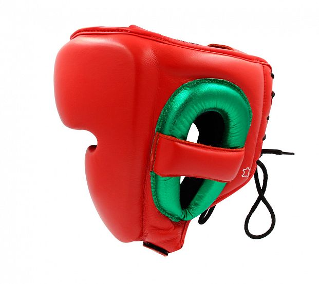 Шлем боксерский AdiStar Pro Headgear красно-зеленый фото 2