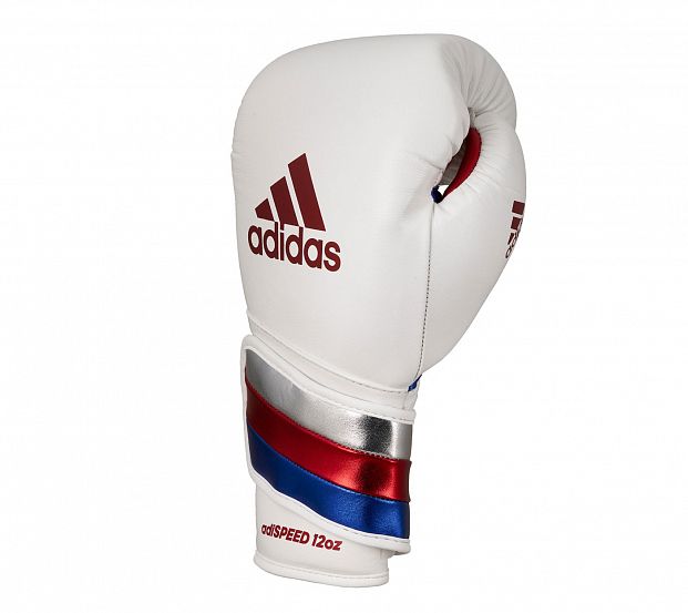 Перчатки боксерские AdiSpeed бело-сине-красные фото 8