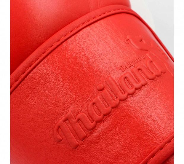 Перчатки боксерские Muay Thai Gloves 200 красно-белые фото 12