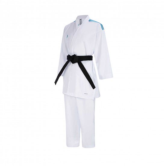 Кимоно для карате AdiLight Primegreen WKF белое с синими полосками фото 3