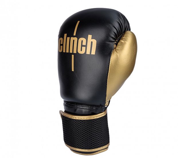 Перчатки боксерские Clinch Aero черно-золотые фото 3