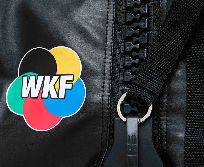 Сумка-рюкзак Training 2 in 1 PU Bag Karate WKF M черно-белая фото 8