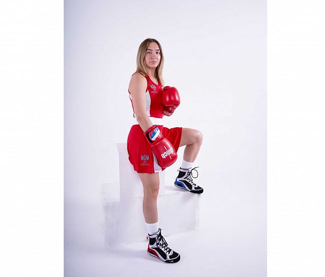Форма боксерская женская Clinch Fight ФБР красно-белая фото 12