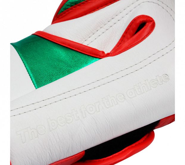 Перчатки боксерские AdiSpeed красно-бело-зеленые фото 16
